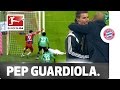 Guardiola celebra gol do Bayern abraçando o quarto árbitro. Assista