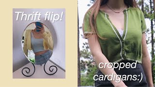 *super easy* cropped cardigans! | THRIFT FLIP