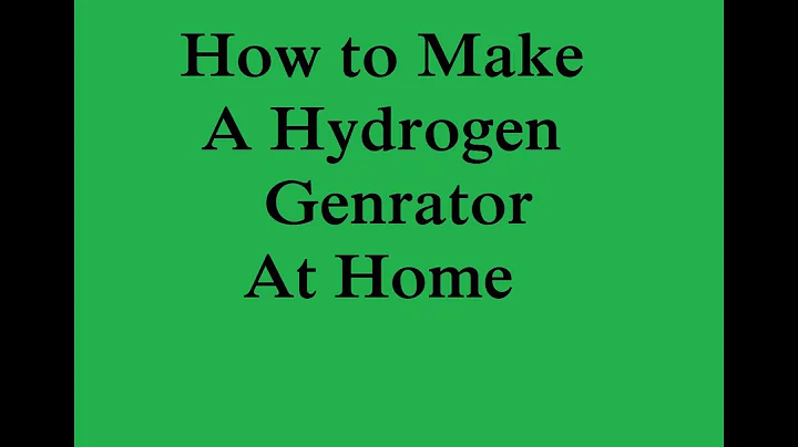 How to make a Hydrogen Generator