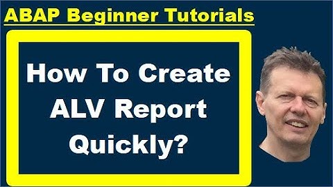 ABAP Beginners Tutorial: How To Create ALV Report Quickly?