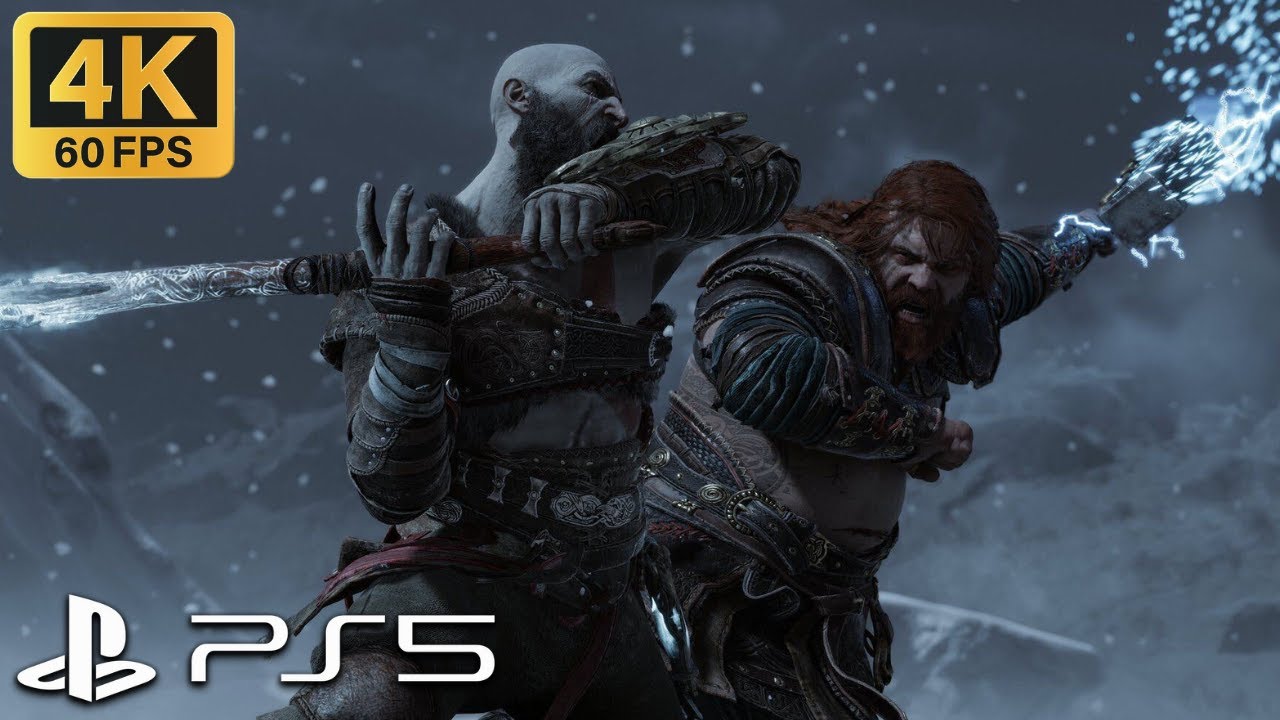 God of War 5 Ragnarok - THOR Vs Kratos Boss Fight PS5 (4K 60FPS) Full Fight  Gameplay 