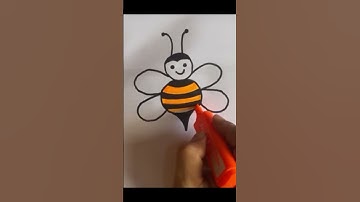 Drawing bee from number 8, easy drawing #art #easydrawing #shortvideo #sketch #shorts