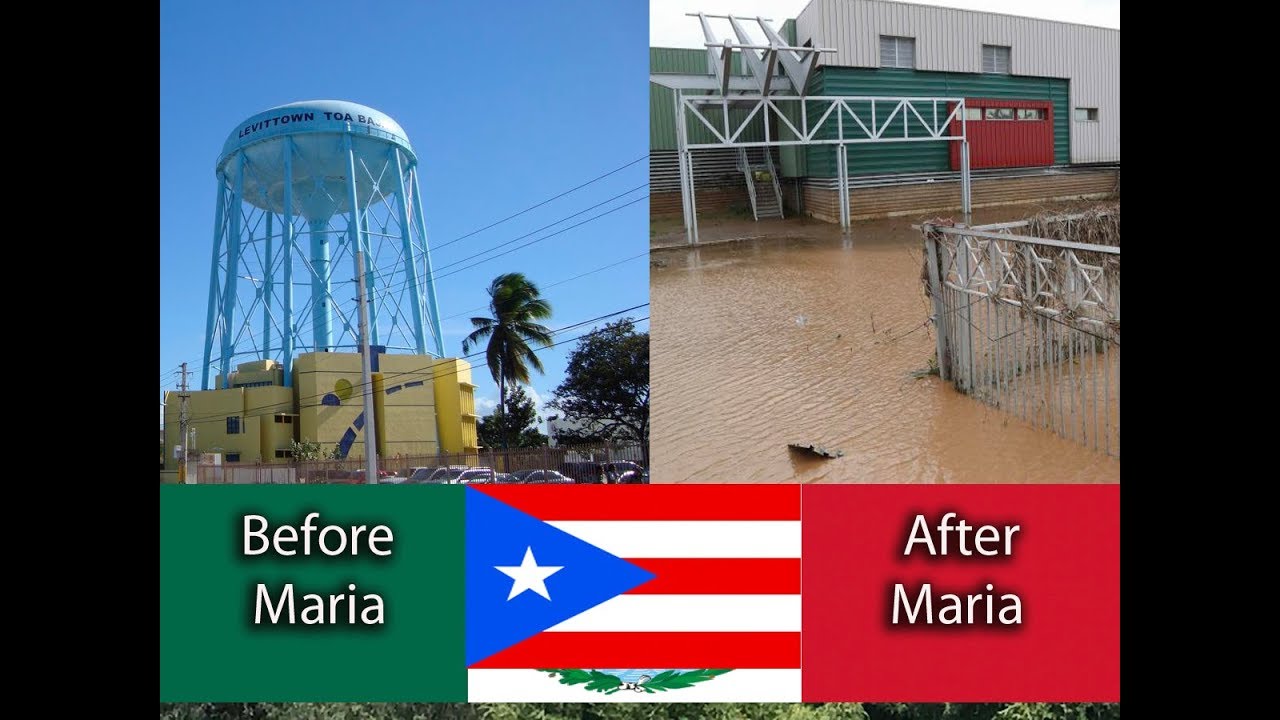 Toa Baja, Puerto Rico before and after Hurricane Maria, floods, winds