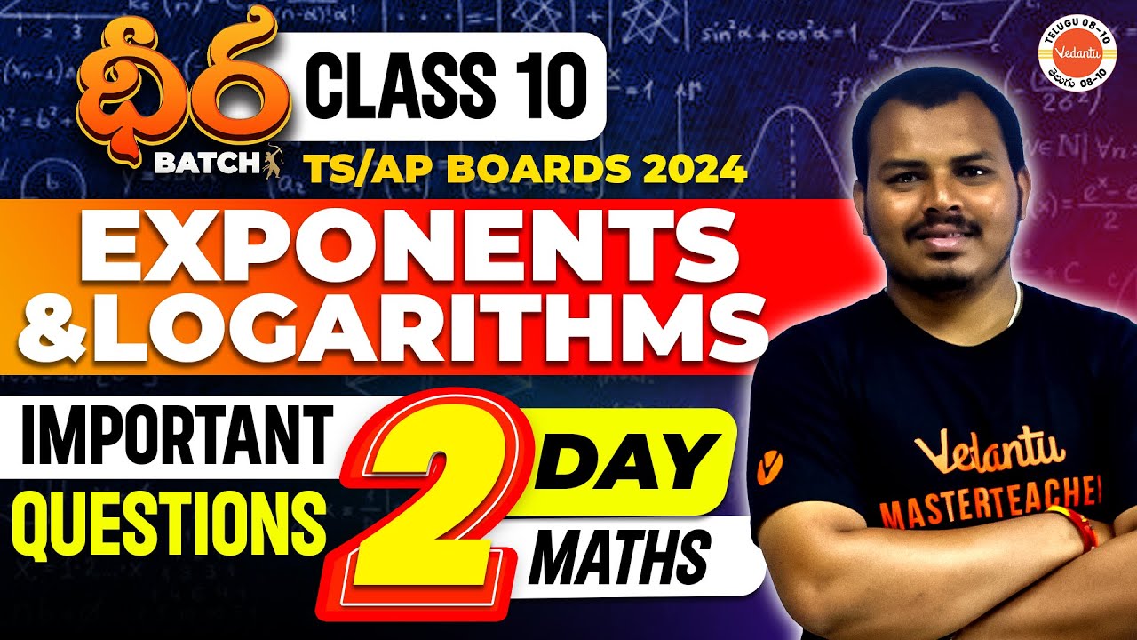 Exponents & Logarithms Important Questions VedantuTelugu8910 Class