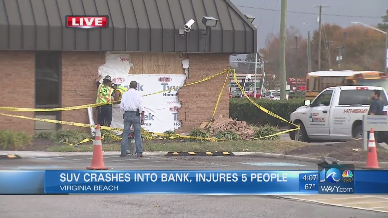 SUV crashes into Bank of America in Va. Beach YouTube