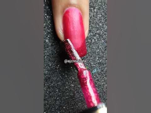 Easy Red French Tip Nail Art Design at home ; Christmas nails #nails # ...