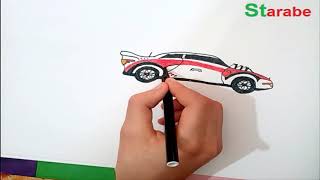 How to draw a sports car race comment dessiner voiture كيفية رسم سيارة سباق