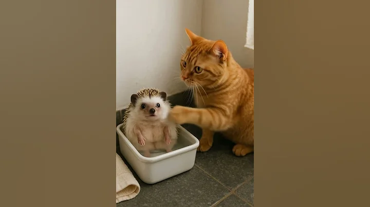 Watch the video about Kitten Helps Hedgehog Take a Bath… and It’s the Sweetest Thing Ever | Gentle Care
