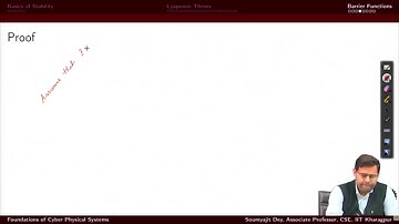 Lecture - 42 : Lyapunov Stability, Barrier Functions (Contd.) #CH30SP #swayamprabha