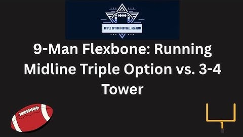 9-Man Flexbone: Running Midline Triple Option vs. 3-4 Tower