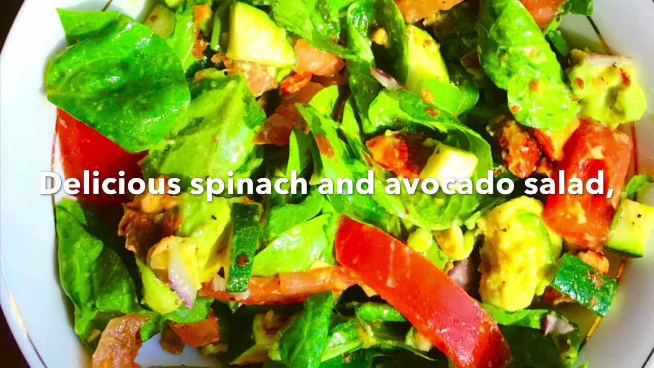 Delicious Spinach And Avocado Salad With Home Made Salad Dressing, Immune Booster