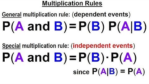Statistics: Ch 4 Probability in Statistics (47 of 74) Multiplication Rules