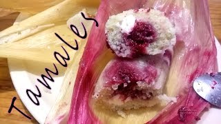 Cheese tamales with blackberry, cajeta with walnuts and mushrooms with corn and quesillo