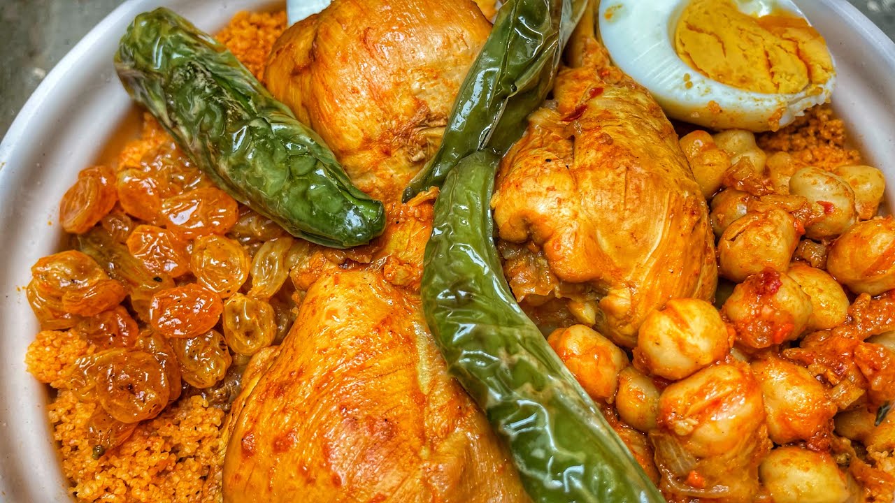 المطبخ التونسي : كسكسي بالدجاج و الزبيب و الحمص من أروع ما جربت