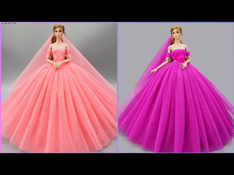 Cara membuat baju Barbie | DIY | Dress lakukan sendiri ~ 5-Menit kerajinan / Baju Barbie