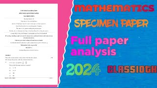 SPECIMEN PAPER ANALYSIS MATHS???||CLASS 10TH ICSE 2024 || EACH CHAPTER WEIGHTAGE||Important chapters