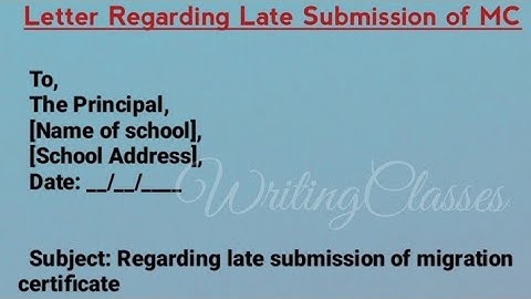 Letter Regarding late submission of Migration Certificate||Late submission of migration certificate