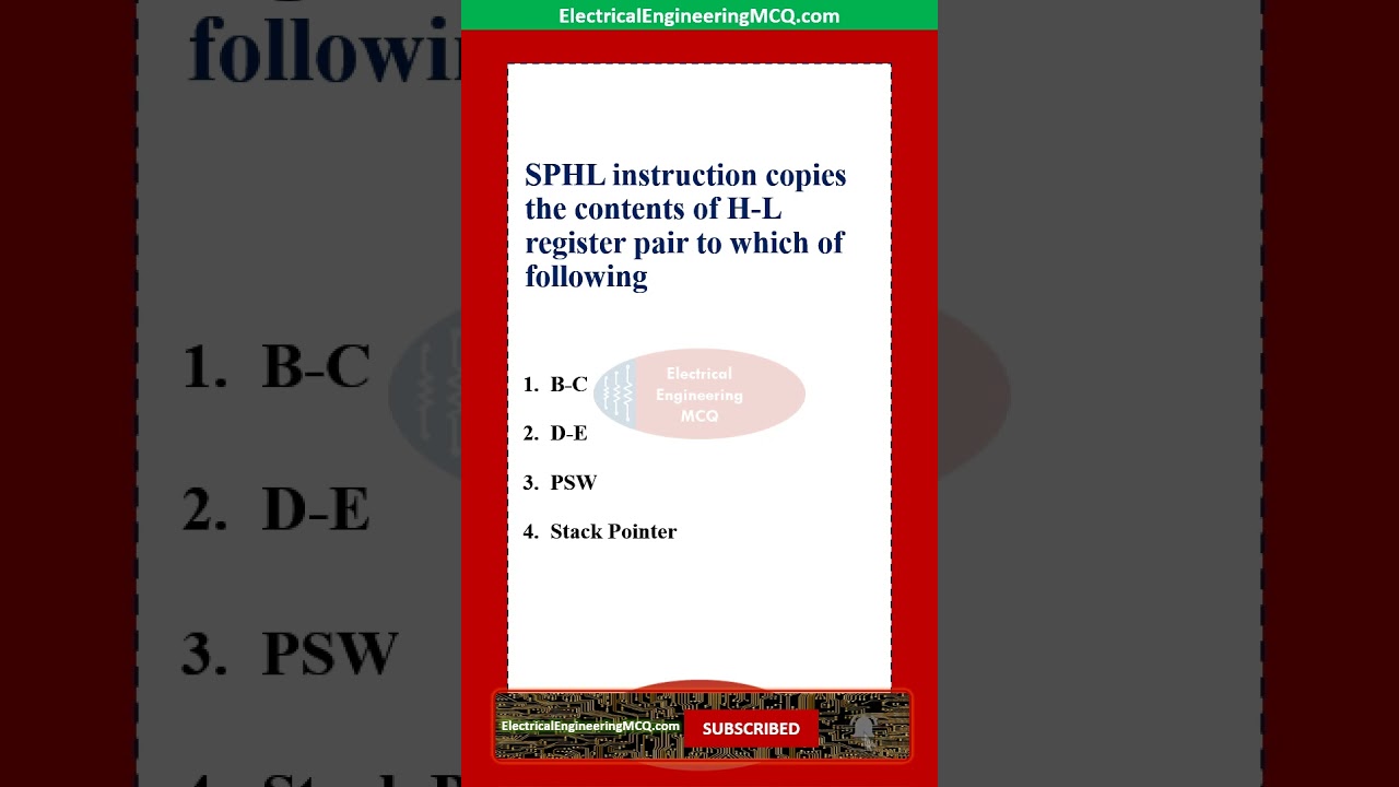 SPHL instruction copies the contents of H L register pair to which of following