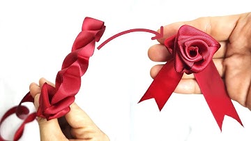 How to Make a Ribbon Rose | Easy Pull Method Tutorial