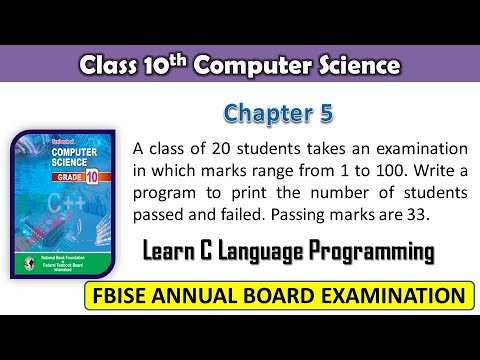 class 10 Computer FBISE | C program to print the number of 20 students ...