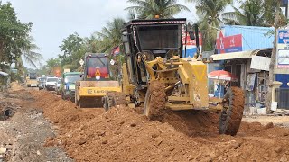 The Best Provincial Border Road Foundation Repair With Machinery of 140H CAT Grader & Road Rollers by Map Machine HD 1,942 views 12 days ago 48 minutes