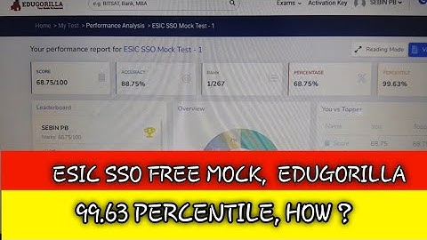 ESIC SSO FREE MOCK, EDUGORILLA