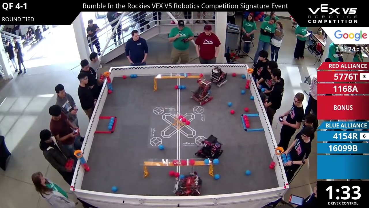 Rumble In the Rockies : Oquirrh - QF #4-1 - 5776T & 1168A vs 4154R & 16099B - Auton + Driver