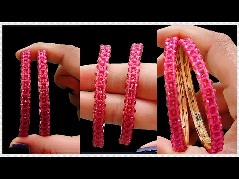 How To Make Latest Beaded Bangles//Crystal Bangles//Kempu Bangles@House of