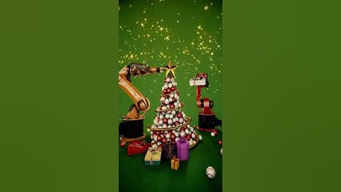 "Animación de un robot industrial en la época de Feliz Navidad por Metaverso Robotics".  #robots