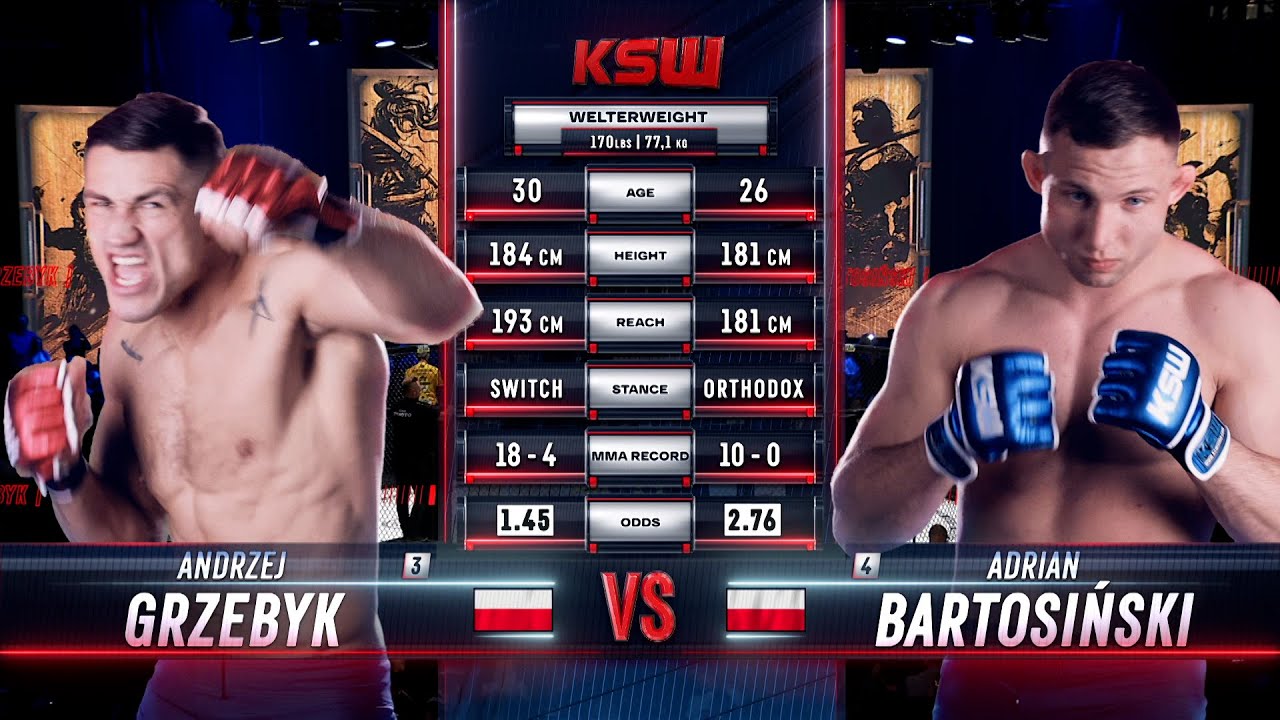 Adrian Bartosiński vs. Andrzej Grzebyk 1 - Darmowa walka przed XTB KSW 105 | KSW Free Fight