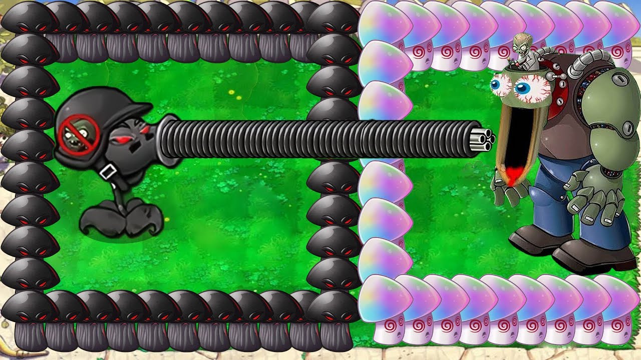 Doom Gatling Pea X Doom Shroom X Hypno Shroom vs Dr.Zomboss Giga ...