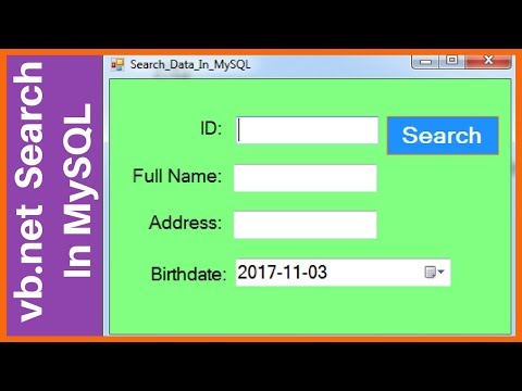 VB.NET - How To Search Data In MySQL DataBase Using Visual Basic .Net [ with source code ]