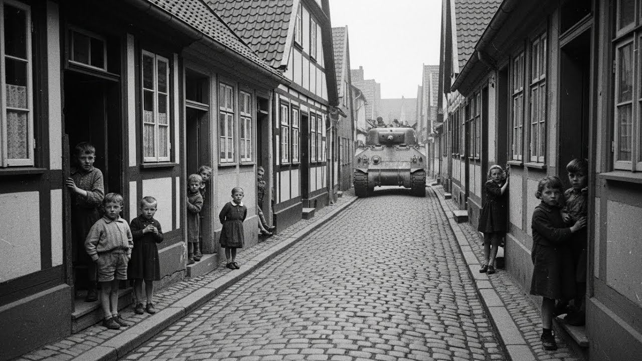 German children Were Shocked When American tanks  Appeared Everywhere