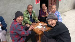 Pensioners playing cards in China