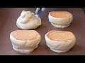 Fluffy Green Tea Souffle Pancake, Chestnuts Souffle Pancake - Korean Street Food / 수플레 팬케이크