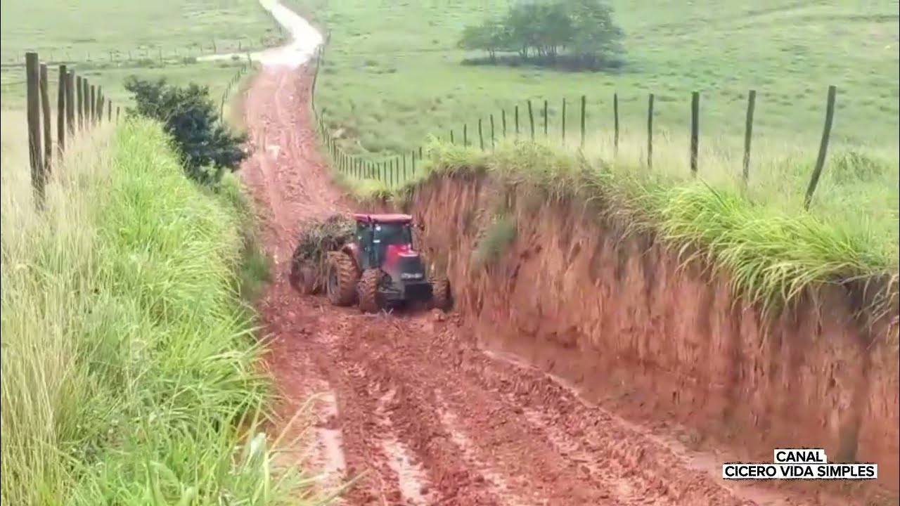 Dia de muita lama nas estradas da fazenda