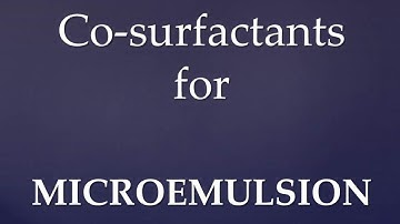 Co surfactants for microemulsion