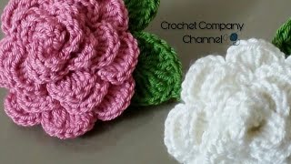 كروشيه ورده مجسمه ,وورقه شجر بسيطه  -    How to crochet a flower and a leaf