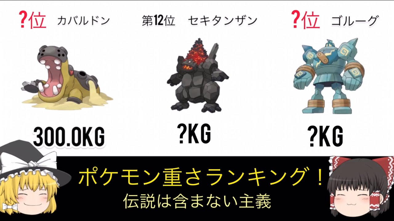 本当に重いのはどのポケモンだ ポケモン重さランキング 伝説 準伝説 幻抜き 22年版 ゆっくり実況 Youtube 本当に重いのはどのポケモンだ ポケモン重さランキング 伝説 準伝説 幻抜き 22年版 ゆっくり実況 Youtube