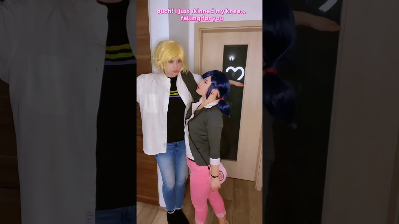 Falling for you 😉 | Adrien & Marinette @nikkihatsunecosplay#miraculous #cosplay #shorts