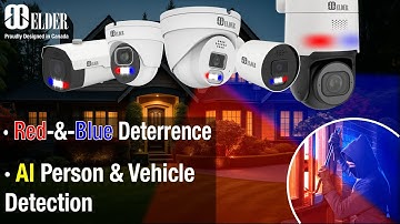 Elder AI 12MP Security Cameras: Smart Detection Person & Vehicle, Red & Blue Deterrence & Siren!