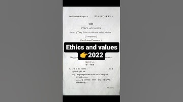 +3 3rd semester Ethics & values ll previous board question paper 👉2022 #university #exam2023 #short