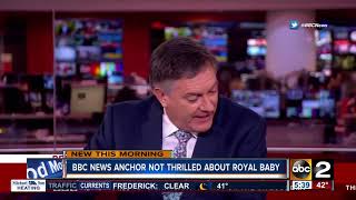 BBC anchor shows disgust with royal baby news