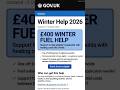UK Energy Bills 2026 – Claim £400 Winter Help #shorts