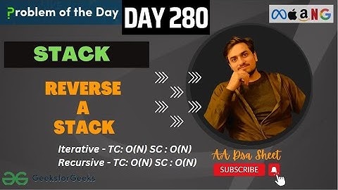 DAY - 280 Reverse a Stack | JAVA| C++ DSA Sheet | GFG POTD | 04 Aug