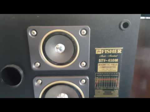 Vintage Fisher Studio Standard STV-410M 60 watt Wooden Cabinet Tower Speakers - Demo For eBay