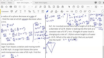 Openstax Calculus Ch 4.1 part 3 Related Rates