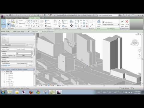 Modeling a Mass  in Autodesk Revit Architecture