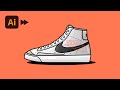 Draw Anything in Adobe Illustrator! - Nike Sneaker Process Video