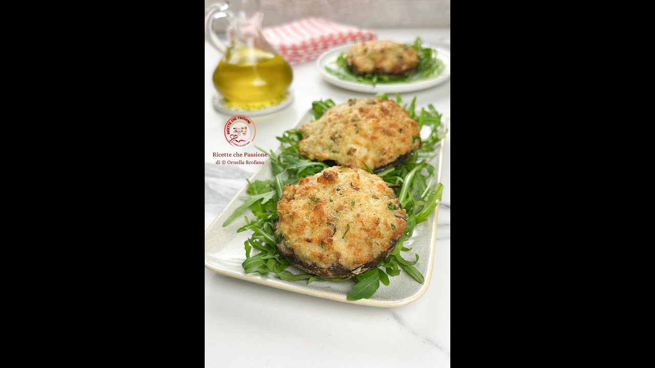 Funghi portobello ripieni in friggitrice ad aria meglio della carne - Ricette che Passione